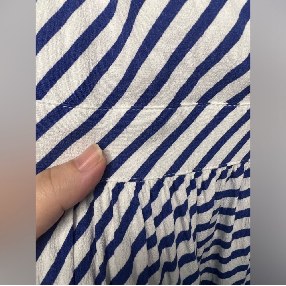 Loft - Blue and White Striped Dress - Size 0 - Picture 3 of 9